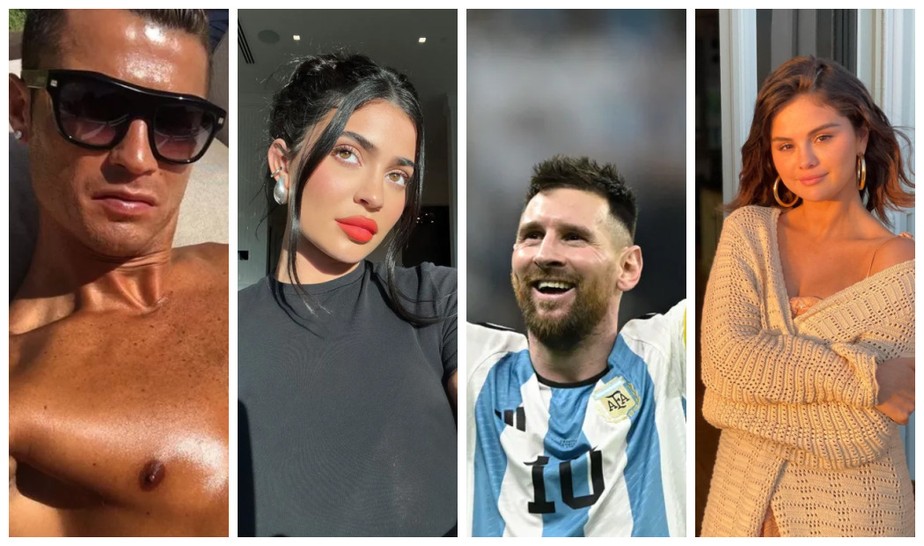 Cristiano Ronaldo, Kylie Jenner, Lionel Messi e Selena Gomez