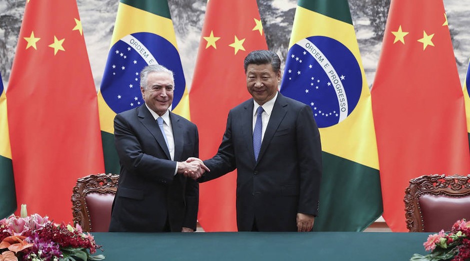 Michel Temer e o  presidente chinês, Xi Jinping  (Foto: Reprodução)