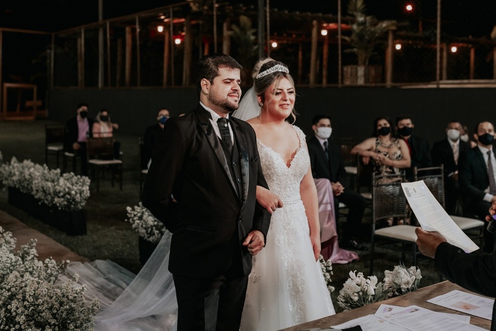 Casal conseguiu autorização para realização da cerimônia em Marília  — Foto: Arquivo pessoal 