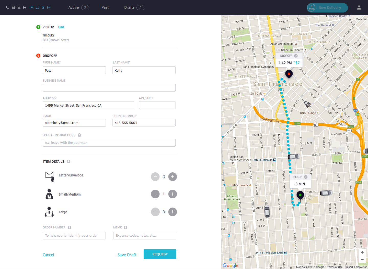 Com Uber Rush, é possível ver em tempo real a localização da encomenda (Foto: Divulgação)