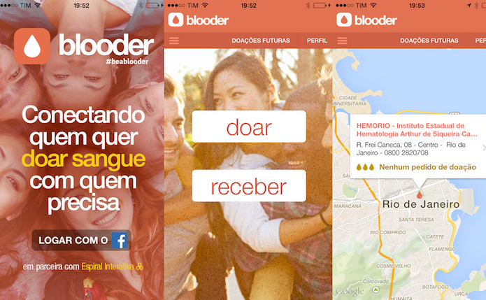 Blooder ajuda a conecta quem quer doar sangue com quem precisa dele (Foto: Divulgação/AppStore)