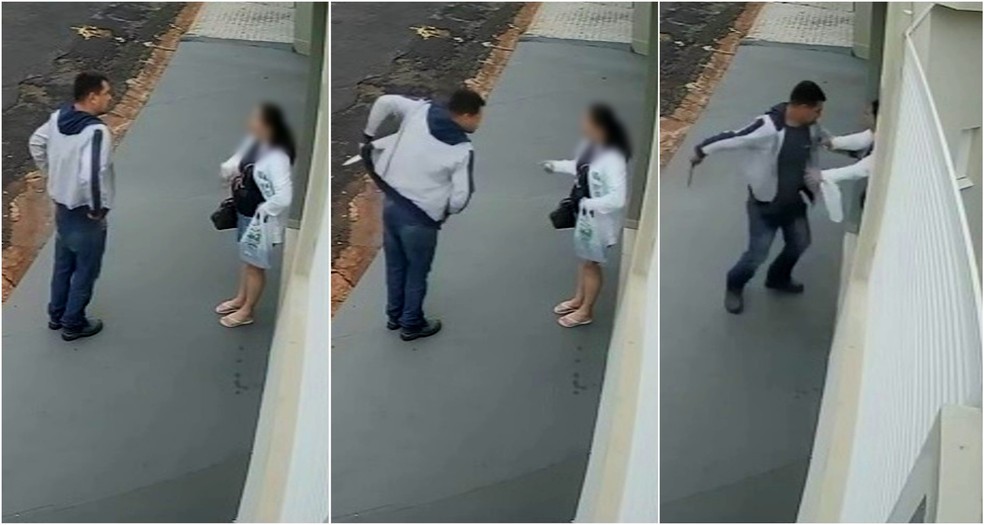 Mulher é socorrida após ser esfaqueada por homem em Avaré (SP) — Foto: Reprodução