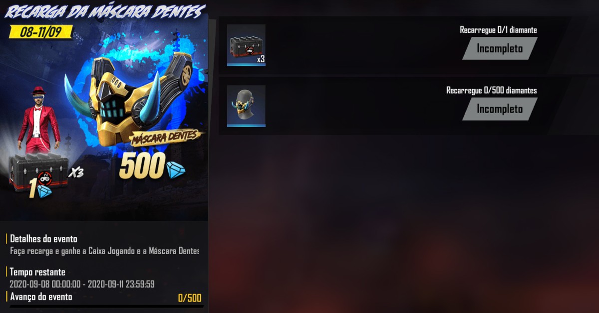 Free Fire Evento De Recarga De Diamantes Traz Skin Mascara Dentes Free Fire Ge