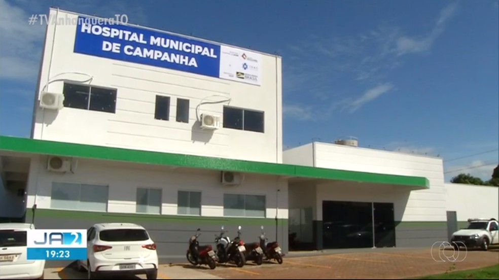 Hospital de campanha montado em Araguaína para tratar casos de Covid-19 — Foto: Reprodução/TV Anhanguera