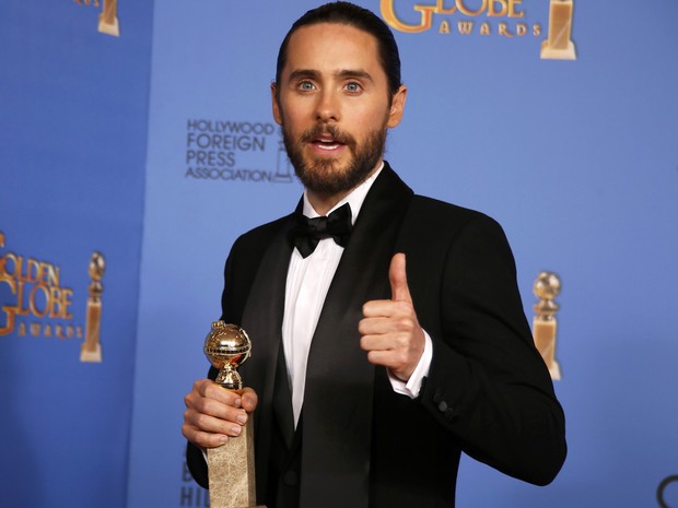 Jared Leto vence o prêmio de melhor ator coadjuvante no 71º Globo de Ouro, que acontece neste domingo (12), em Los Angeles. (Foto: REUTERS/Lucy Nicholson)