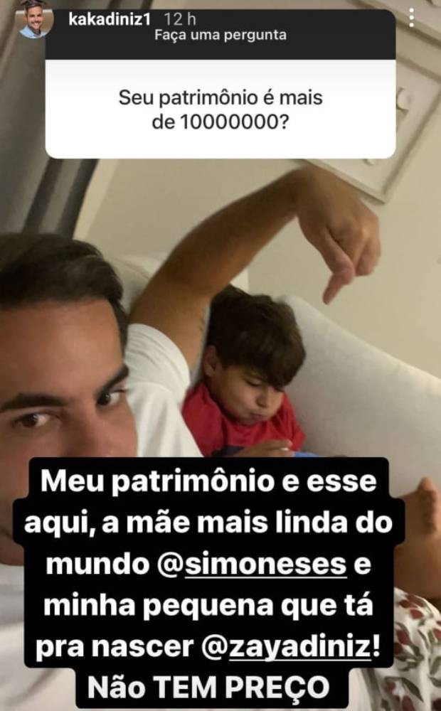 Kaká Diniz, marido de Simone, responde a curiosidade de seguidor (Foto: Reprodução/Instagram)