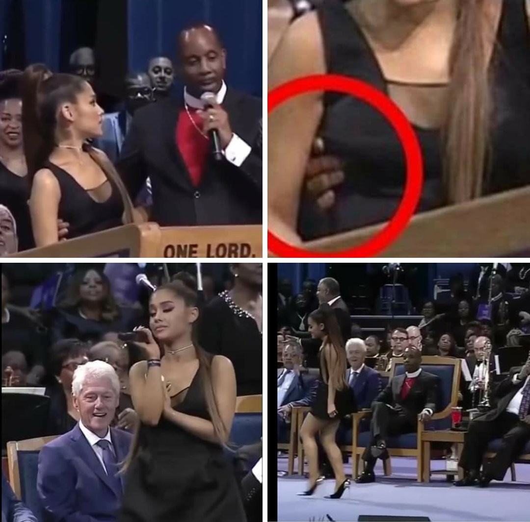 Bill Clinton também teve a postura condenada, por olhar as costas de Ariana, de cima a baixo  (Foto: Reprodução / Twitter)
