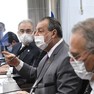 Foto: (CPI da Covid ouve pela segunda vez o ministro da Saúde, Marcelo Queiroga / Edilson Rodrigues/Agência Senado)