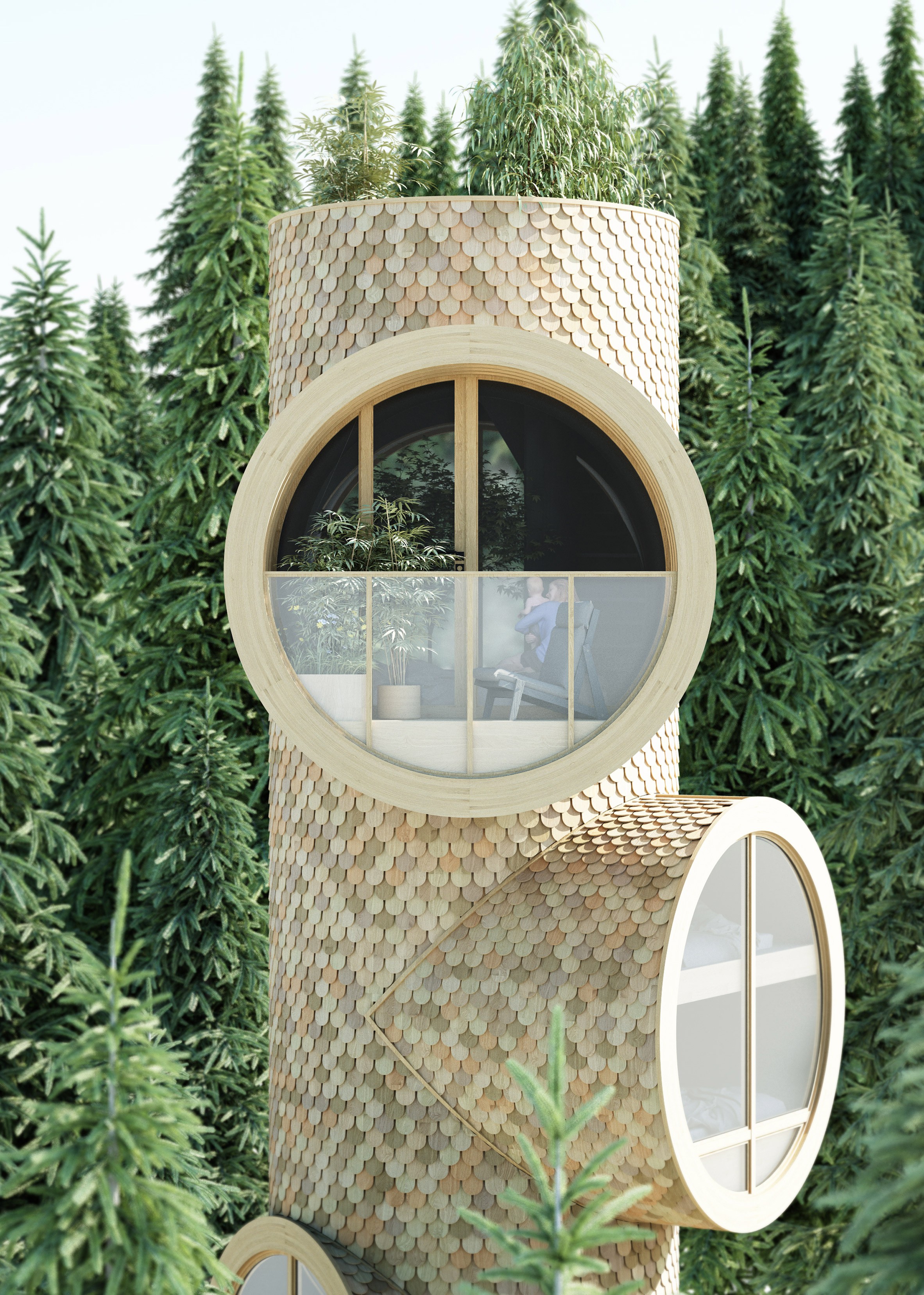 Estúdio cria casa na árvore modular que pode ser empilhada (Foto: Reprodução)