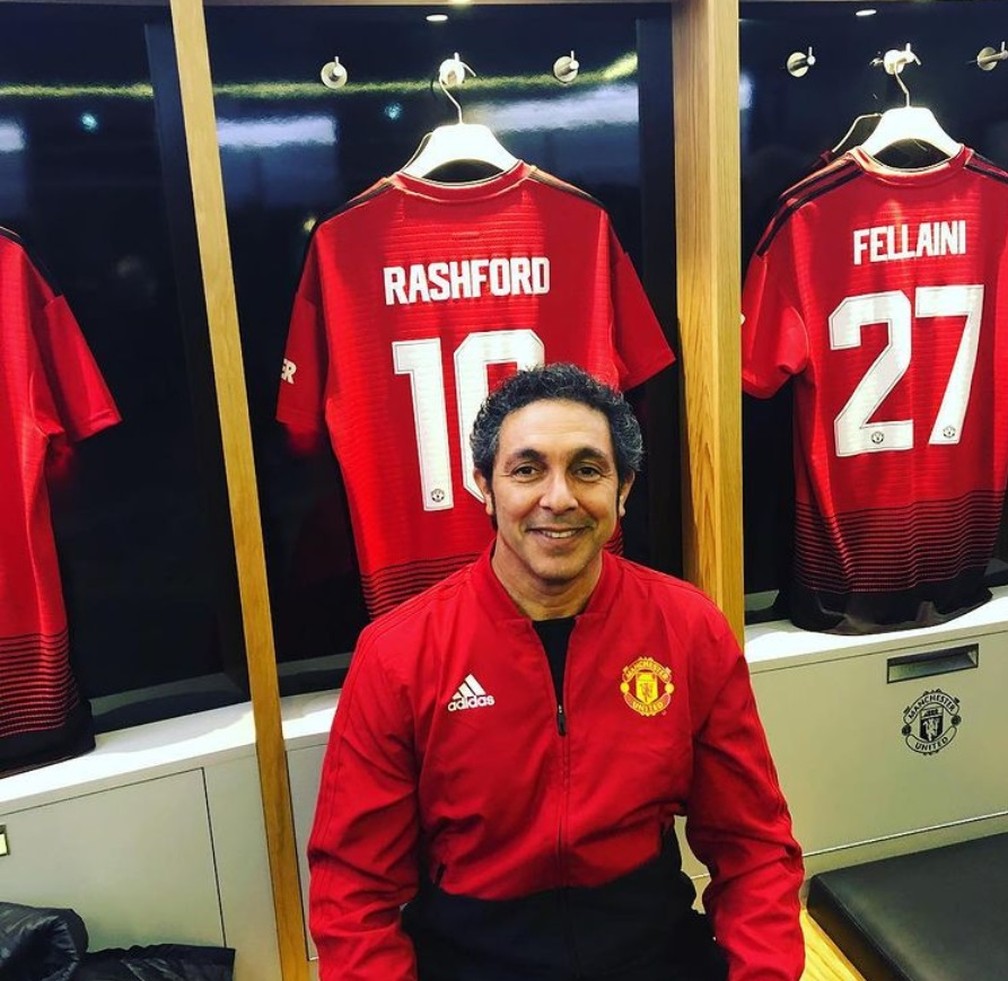Sandro Orlandelli durante passagem pelo Manchester United — Foto: Arquivo pessoal/Reprodução Instagram
