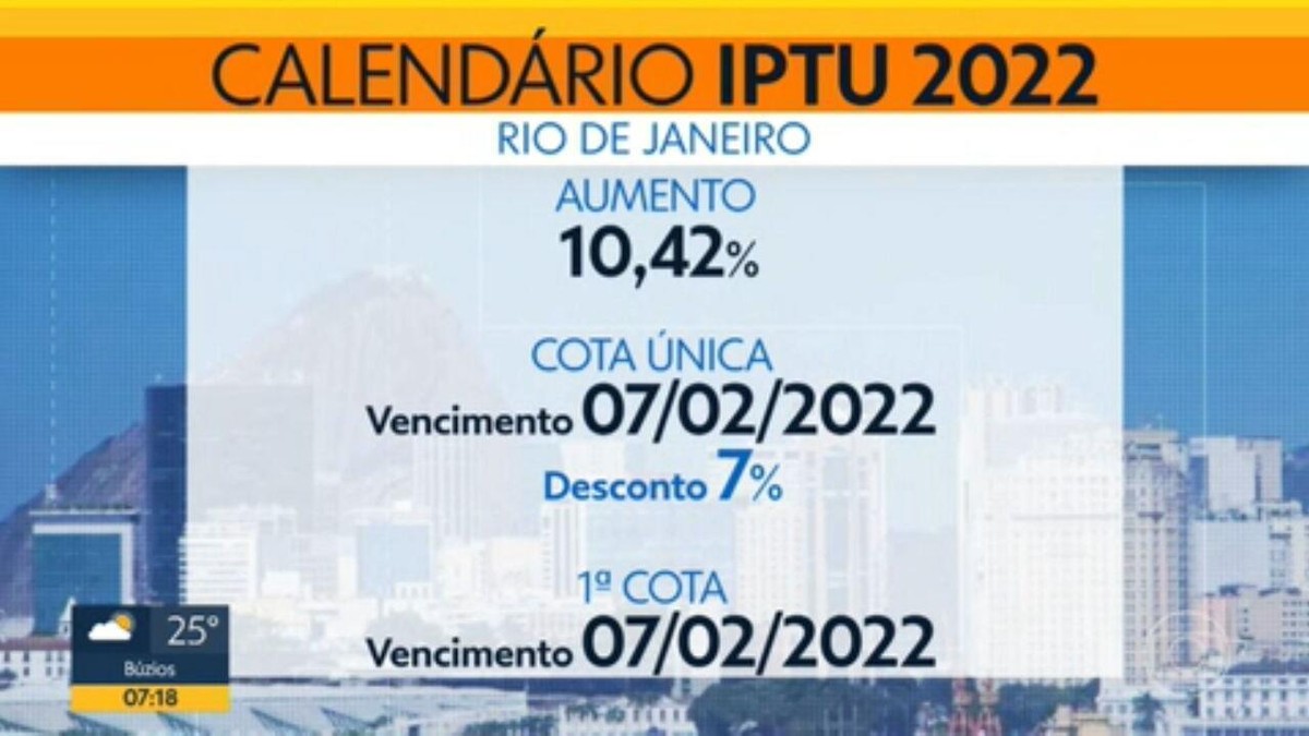 IPTU 2022 Veja o calendário divulgado pela Prefeitura do Rio Rio de