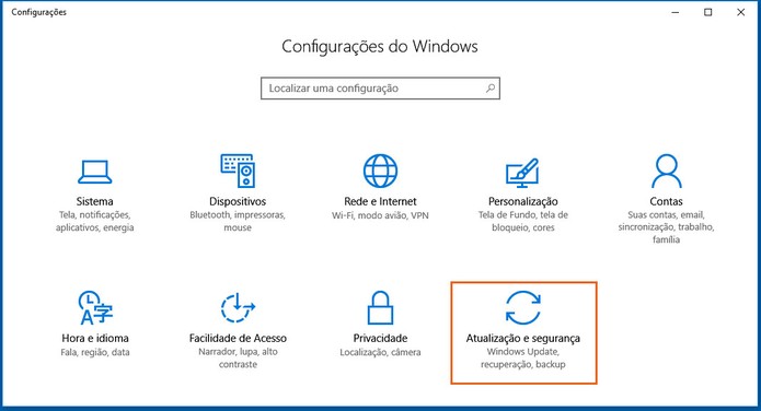 Clique no menu de atualizações do Windows no computador (Foto: Reprodução/Barbara Mannara)