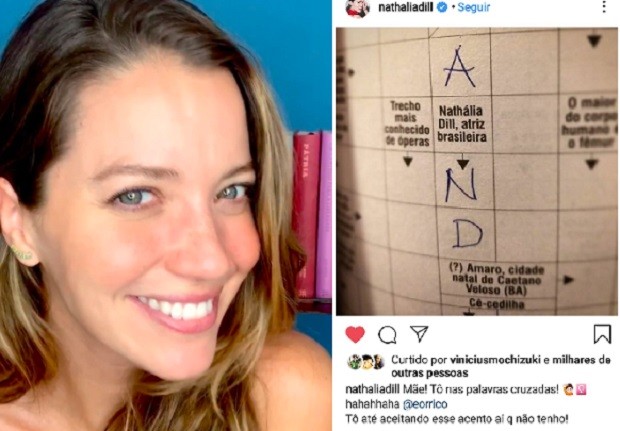 Nathalia Dill encontra o próprio nome em palavra cruzada (Foto: Reprodução/Instagram)