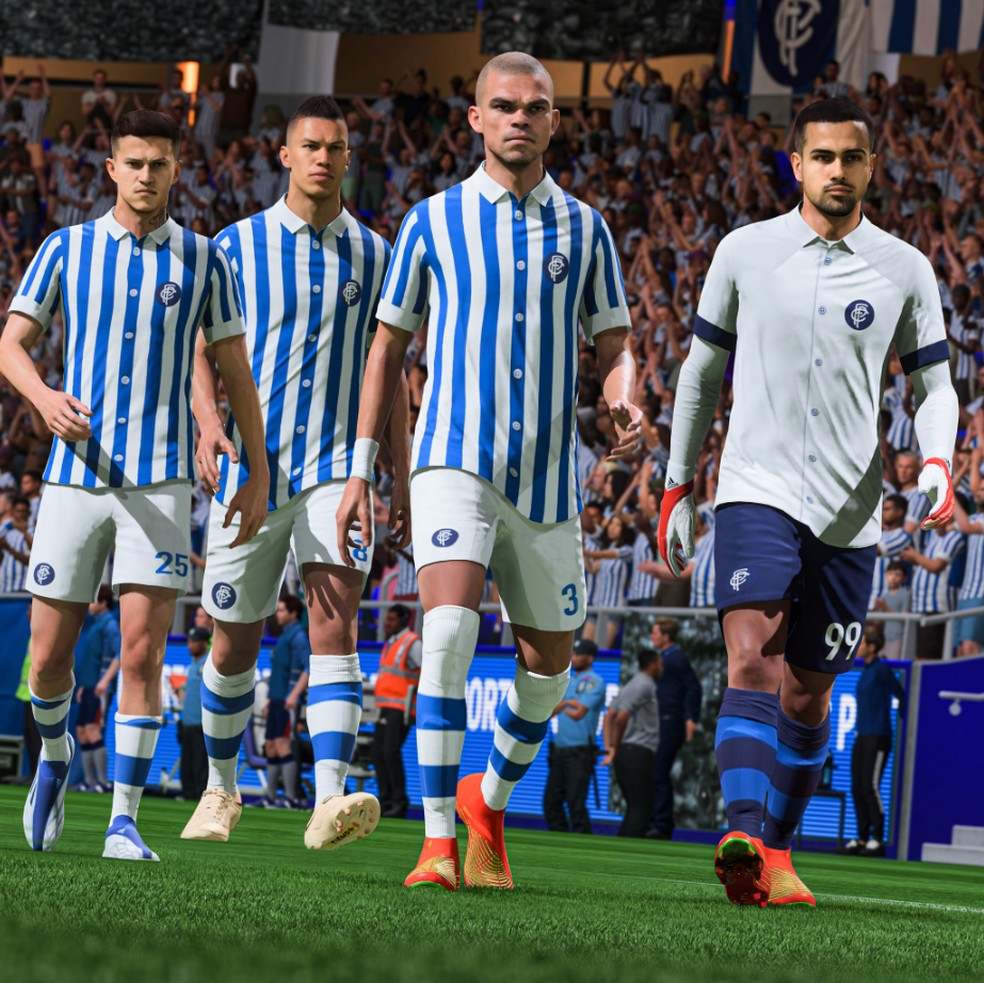 Uniforme clássico do Porto incluído no FIFA 23  — Foto: Divulgação