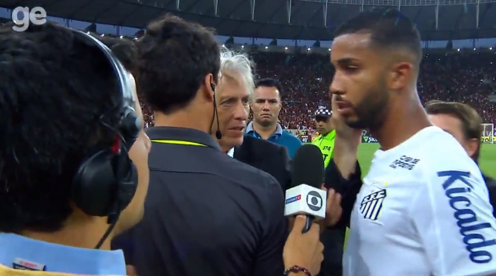 Jorge Jesus, do Flamengo, e Jorge, do Santos — Foto: Premiere
