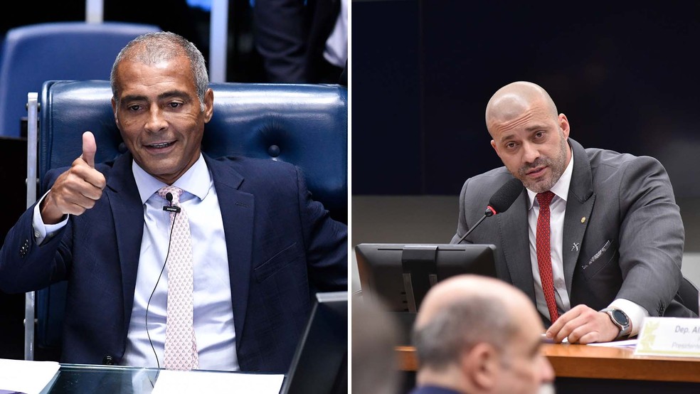 Romário (à esq.) e Daniel Silveira disputam vaga ao Senado pelo RJ — Foto: Divulgação
