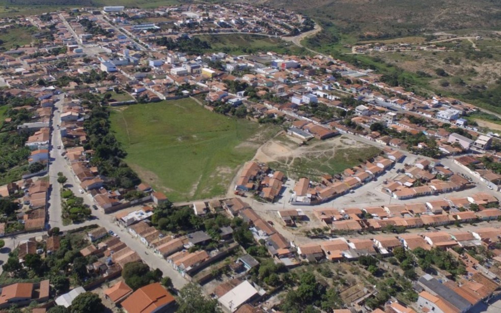 Imagem aérea da Boa Nova, cidade que fica o distrito onde ocorreu o crime na Bahia — Foto: Divulgação/Prefeitura de Boa Nova