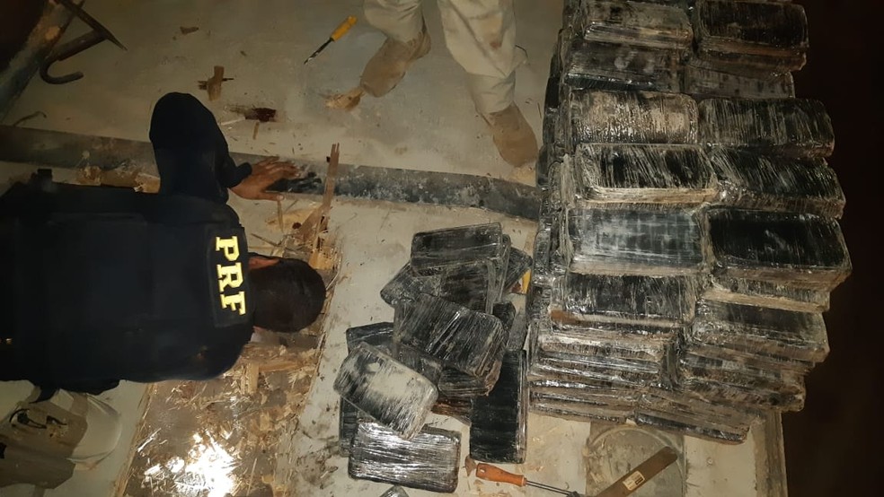 Cocaína apreendida em Pontes e Lacerda — Foto: Polícia Rodoviária Federal de Mato Grosso
