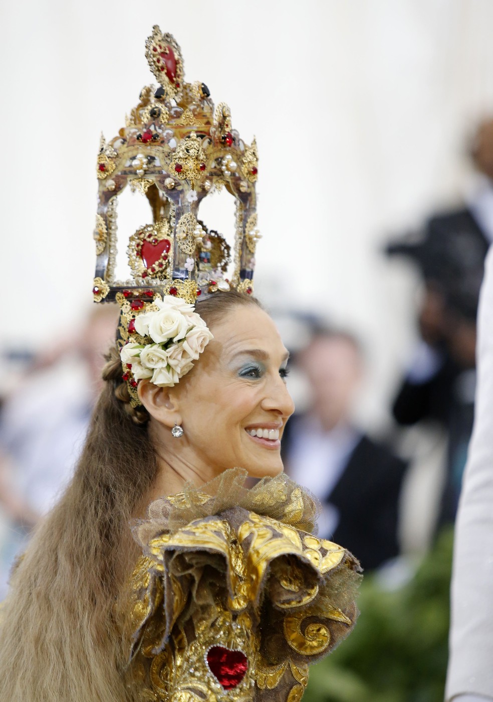 Atriz Sarah Jessica Parker durante o Baile de Gala do Met 2018, em Nova York (EUA) (Foto: Eduardo Munoz/Reuters)