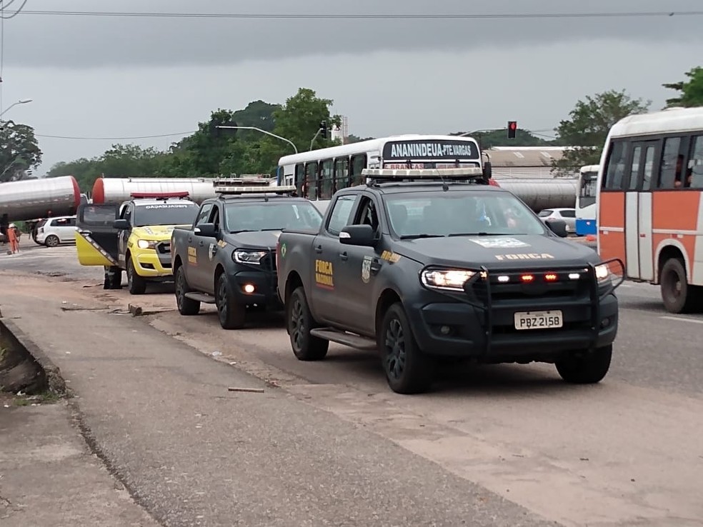 Comboio da Força Nacional de Segurança chega ao Pará neste sábado. — Foto: Agência Pará / Segup