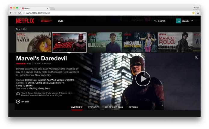Netflix ganha novo layout com visual semelhante aos aplicativos m?veis (Foto: Divulga??o/Netflix)