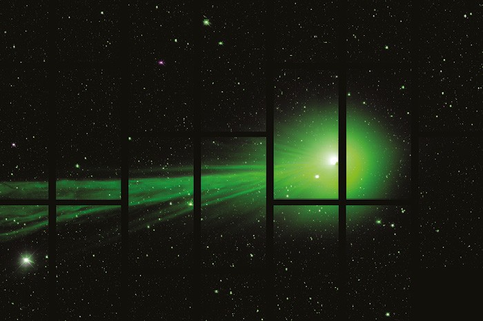 Cometa Lovejoy registrado durante as observações feitas com a Dark Energy Camera, no Chile. (Foto: Fermilab)
