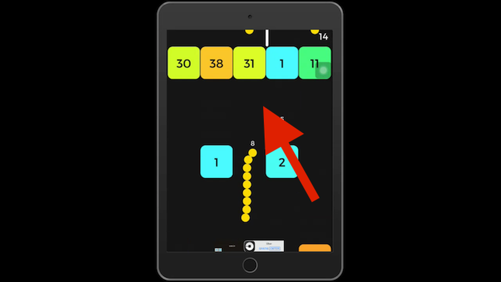 Mantenha-se no centro da tela em Snake VS Block  (Foto: Reprodução/Murilo Molina)