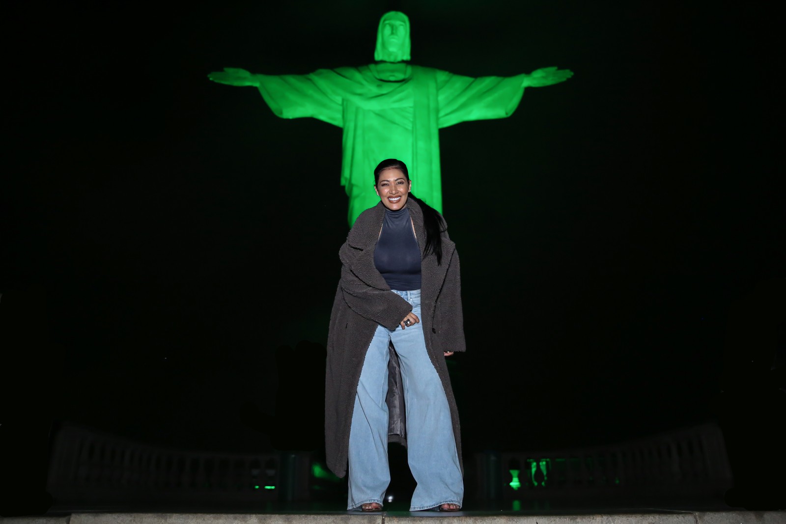 Simaria conhece o Santuário Cristo Redentor, no Rio — Foto: Roberto Filho/Quem