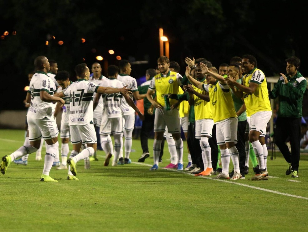 Jogadores do Coritiba comemoram gol diante do São Bento — Foto: Divulgação/Coritiba