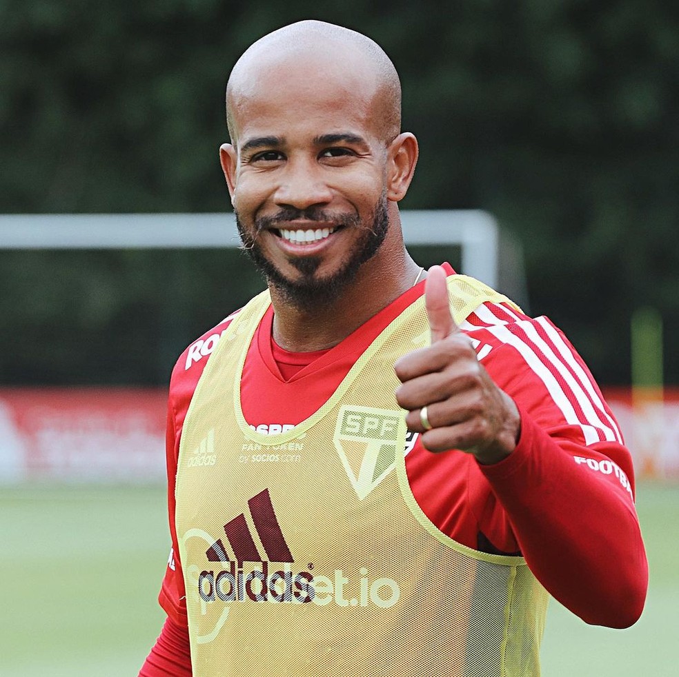Patrick em treino do São Paulo — Foto: São Paulo FC / divulgação