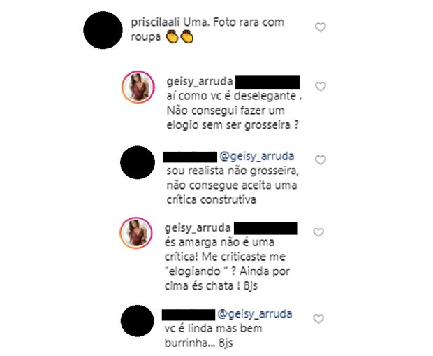 Geisy Arruda rebate comentários (Foto: Reprodução/ Instagram)