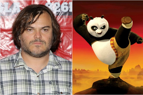 Vai dizer que não há nenhuma semelhança? O cômico Jack Black é a voz do mais famoso panda do cinema em ‘Kung Fu Panda’ (Foto: Getty Images e Divulgação)