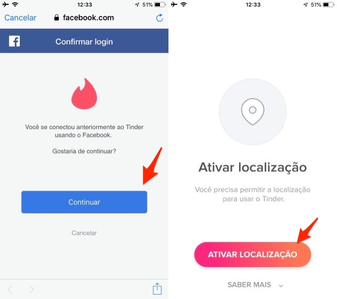 Ação para finalizar um cadastro e iniciar a configuração do aplicativo Tinder (Foto: Reprodução/Marvin Costa) Ação para finalizar um cadastro e iniciar a configuração do aplicativo Tinder (Foto: Reprodução/Marvin Costa)