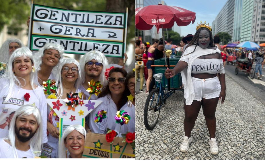 Foliões no Boitatá e Boi Tolo, no centro do Rio: mensagens por paz e contra a discriminação