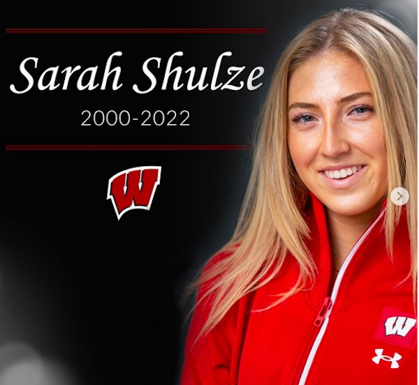 O post no Instagram da Universidade do Wisconsin noticiando a morte de Sarah Shulze (Foto: Instagram)
