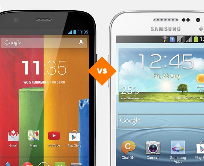 Moto G e Galaxy Win? Quem vence a batalha? (Foto: Foto: Arte/TechTudo)