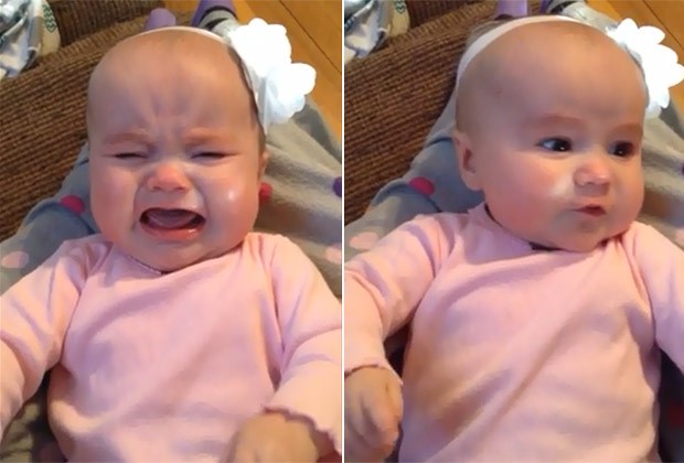 A pequena Rosie, de apenas 6 meses, que já demonstra ser fã da voz de Taylor Swift (Foto: Reprodução / YouTube)