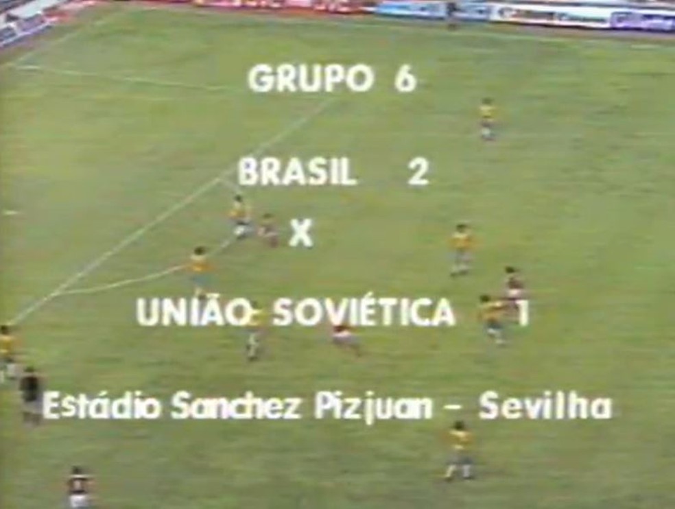 Na Copa do Mundo de 1982, o Brasil ganhou da URSS por 2 x 1 — Foto: Arquivo/ Globo Esporte