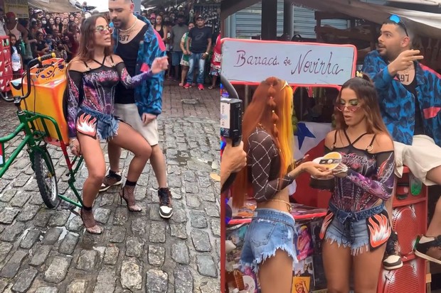 Anitta, Pedro Sampaio e Ruivinha de Marte do Mercado Ver-o-Peso (Foto: Reprodução/Instagram)