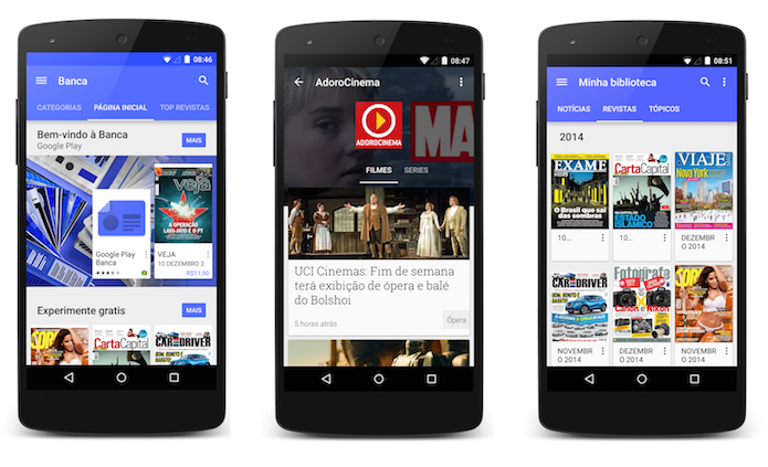 Agora, o Google Play Banca também oferece jornais e revistas (Foto: Divulgação/Google)