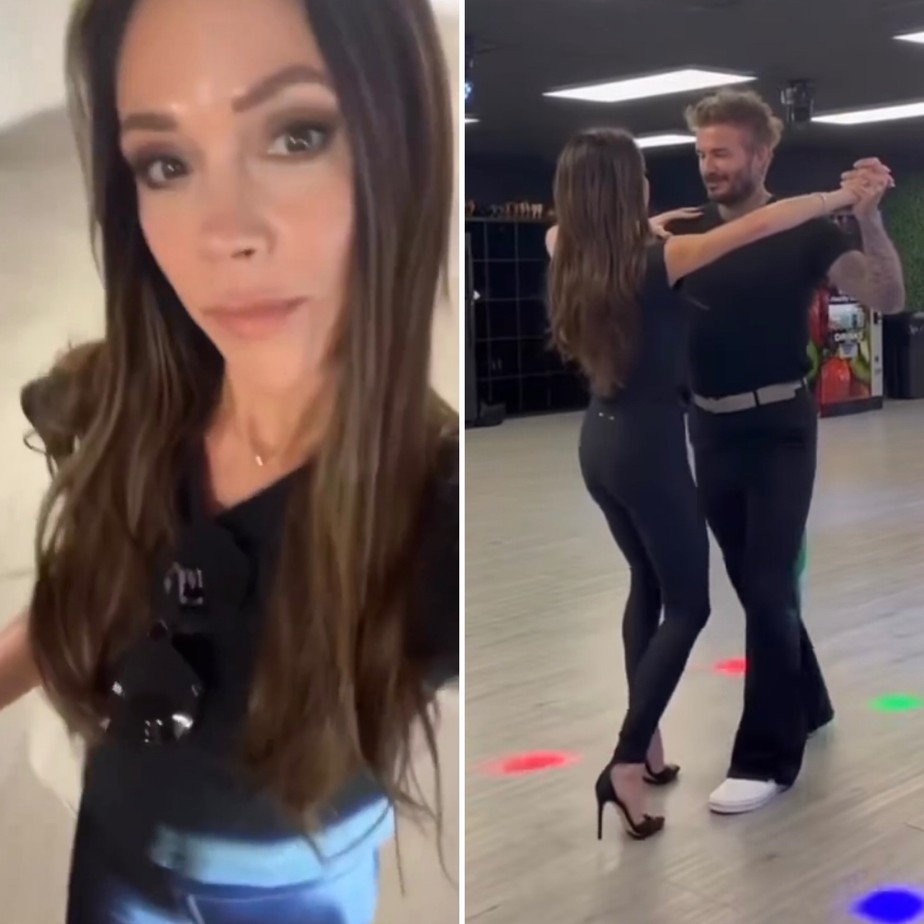 Victoria Beckham faz aula de salsa com o marido, David Beckham