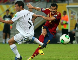 Pedro Rodriguez gol, Espanha x Uruguai (Foto: Getty Images)