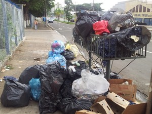 Lixo na Avenida Luciano Guidotti, Piracicaba, não é recolhido há oito dias (Foto: Thomaz Fernandes/G1)