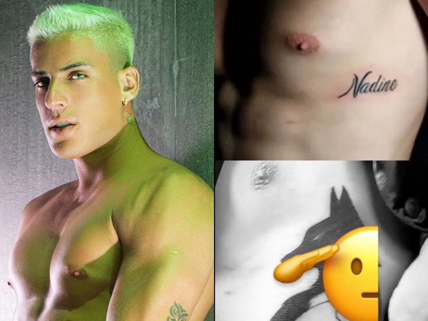 Tiago Ramos cobre tatuagem com nome de Nadine Gonçalves (Foto: Reprodução/Instagram)