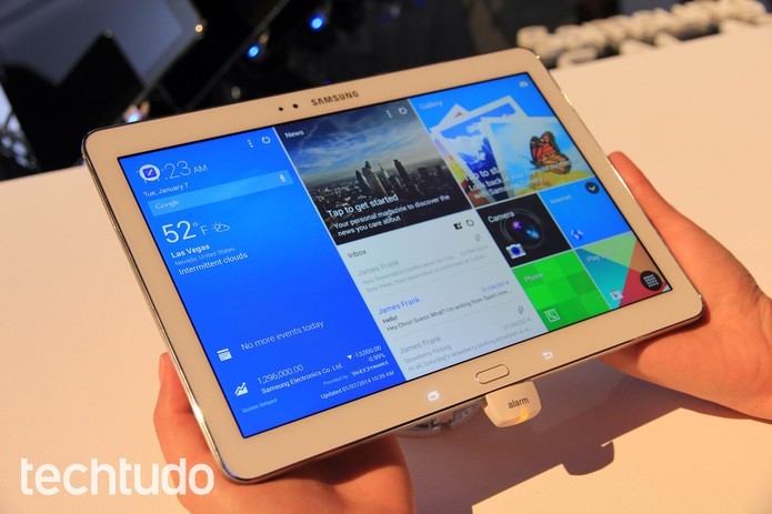 Para comparar, o Samsung Galaxy Tab Pro lançado tem tela de 12,2 polegadas (Foto: Isadora Díaz/TechTudo)