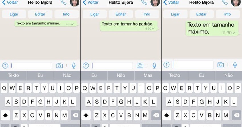 Como mudar e aumentar o tamanho da fonte do WhatsApp no iPhone | Dicas e  Tutoriais | TechTudo