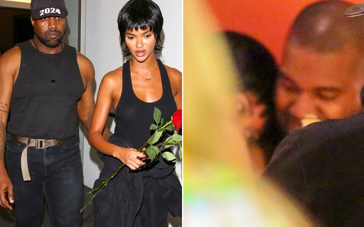 Após dizer que está solteiro, Kanye West presenteia Juliana Nalú com rosa em noite romântica