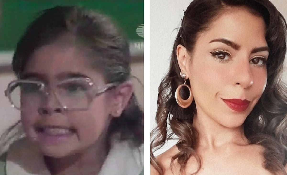 Antes e depois: Christel Klitbo, a Valéria da versão mexicana de Carrossel, produzida em 1989 (Foto: Reprodução/Televisa e Instagram)