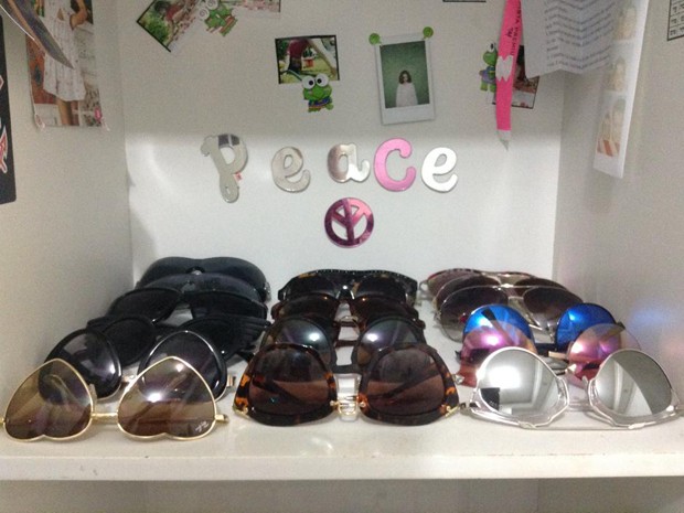 Coleção de óculos de Klara (Foto: Arquivo pessoal)