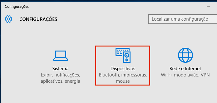 Acessando a configuração de dispositivos do Windows 10 (Foto: Reprodução/Edivaldo Brito)